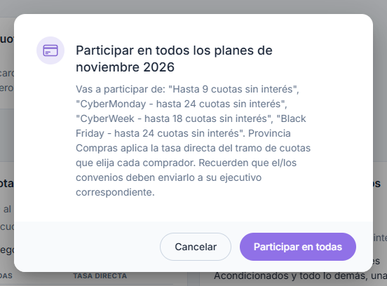 Confirmación Participar en todos los planes del mes